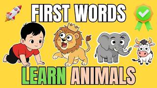 🌟 Learn English for Kids: First Words, Animals & Sounds | Fun Educational Video for Toddlers