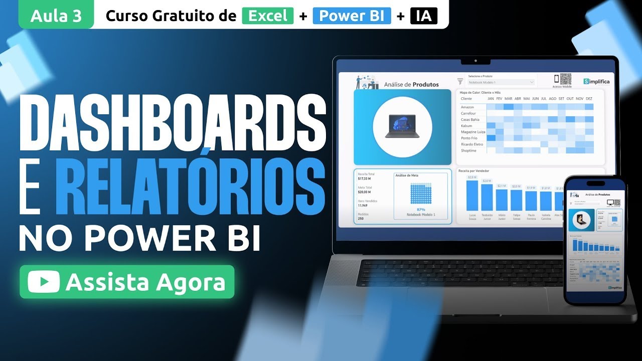 AULA 03 ¦ Dashboards e Relatórios no Power BI Curso Gratuito de Excel + Power BI + IA 1080p 30fps H2