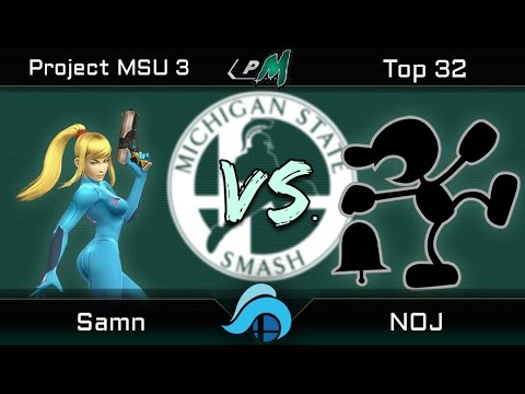 Project MSU 3 Top 32 - Samn (Zero Suit Samus/Bowser) vs. NOJ (Game & Watch)