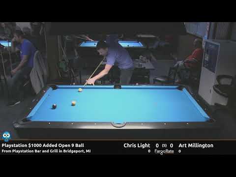 Chris Light vs Art Millington - Play Station $1000 Added Open 9 Ball