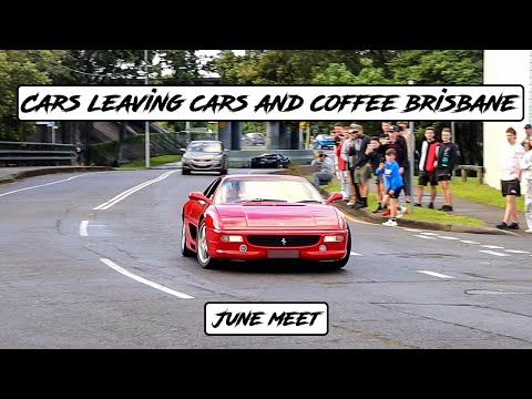 Modified Cars Leaving Cars and Coffee Brisbane June Meet! | Ferrari Skids!