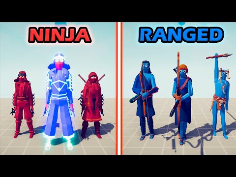 NINJA TEAM vs RANGED TEAM - Totally Accurate Battle Simulator | TABS