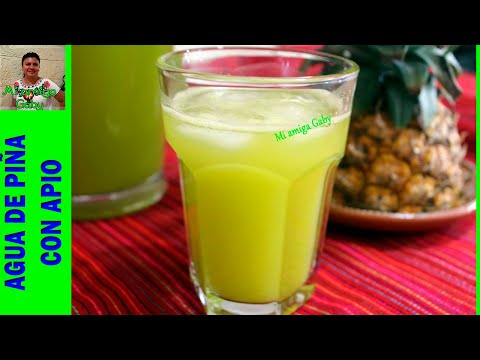 Cómo hacer agua fresca, deliciosa y saludable de piña con apio/Mi amiga Gaby