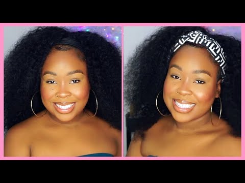 HeadBand Human Hair Wigs Brazilian Deep Curly Machine Made Wigs