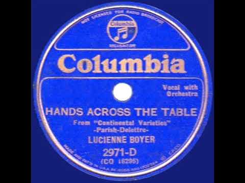 1934 HITS ARCHIVE: Hands Across The Table - Lucienne Boyer (English language version)