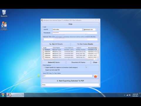 Outlook.com Hotmail Export To Multiple PDF Files Software