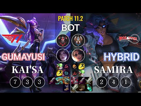 T1 Gumayusi Kai'Sa vs KT HyBriD Samira Bot - KR Patch 11.2