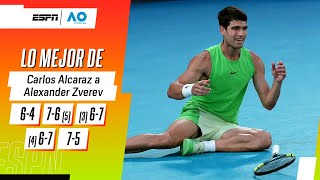 MÁS DE 5 HORAS EN LA ÉPICA BATALLA ENTRE ALCARAZ, GANADOR, Y ZVEREV EN LAS SEMIS DEL AO | RESUMEN