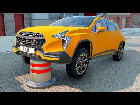 Cars vs Bollards – BeamNG.Drive