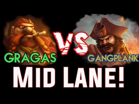 【Gragas Main】Gragas vs Gangplank - Mid Lane !? Ezreal sucks
