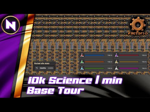 10K SCIENCE / MIN Vanilla Megabase by Gh0stP1rate | Factorio Base Tour