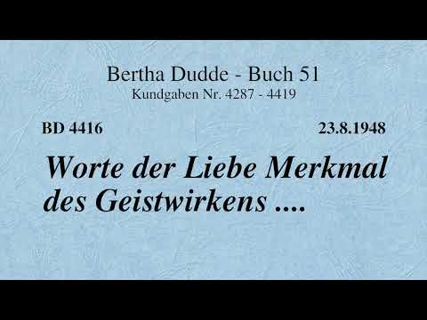 BD 4416 - WORTE DER LIEBE MERKMAL DES GEISTWIRKENS ....