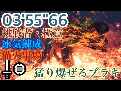 [MHW:I]乱れ咲く連爆の華　猛り爆ぜるブラキディオス　片手剣ソロ　猫火事場　03'55'66/Achy Brachy Heart Raging Brachydios SnS Solo