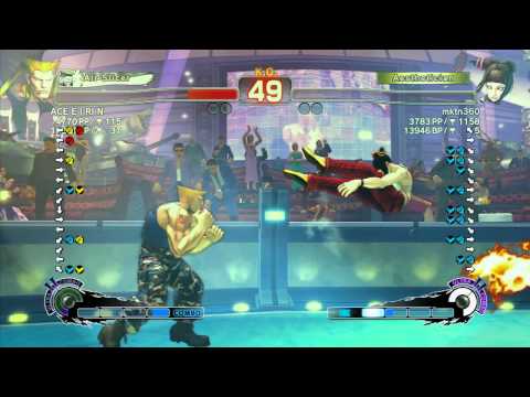 SSF4 AE: ACE E I RI N (Guile) vs mktn360 (Juri) - Ranked Match (720p HD)