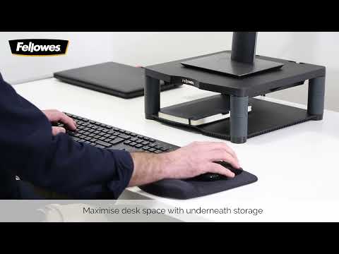 Laikiklis Fellowes Monitoriaus stovas kolegos Premium, Juoda/grafitas video