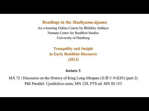 Bhikkhu Anālayo | Readings in the Madhyama-āgama | MĀ 72 (part 2) | 2013
