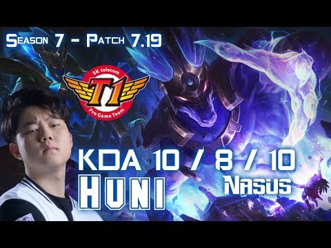 SKT T1 Huni NASUS vs GALIO Top - Patch 7.19 KR Ranked