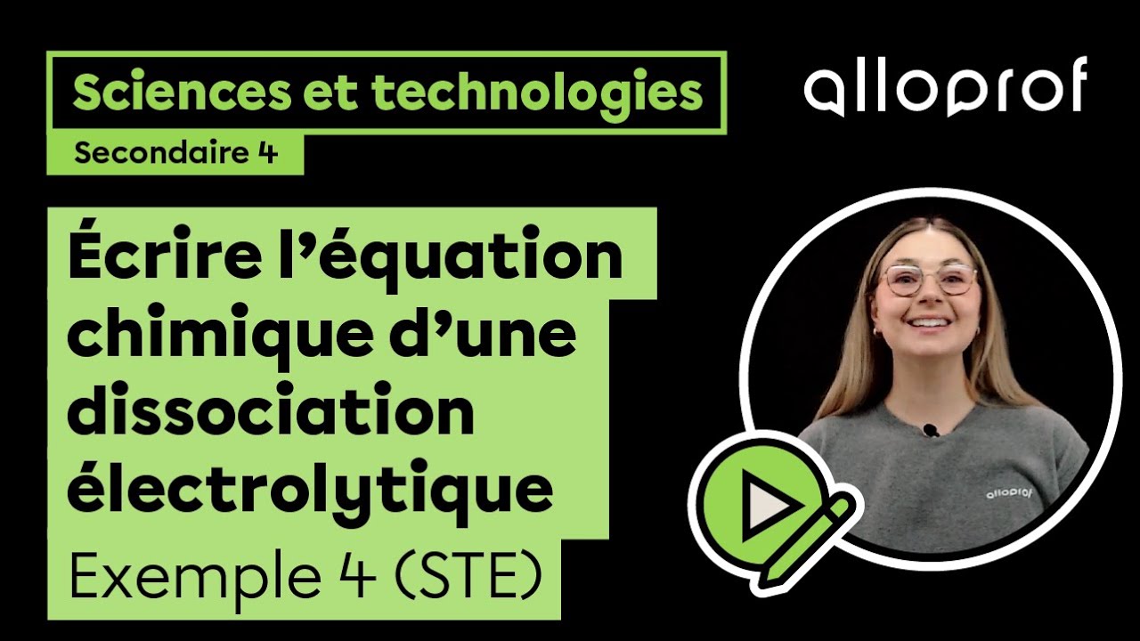 Écrire l’équation chimique d’une dissociation électrolytique - Exemple 4