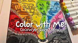 I Tried the RAINBOW EFFECT in My Cozy Friends Coloring Book 🌈 | Color With Me · ASMR · Ohuhu Markers