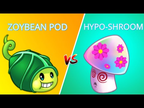 PVZ 2  Zoybean Pod VS Hypno - Shroom Max Level andPower UP Plants vs zombies 2