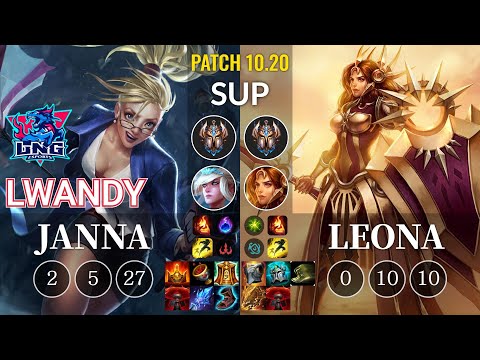 LNG lwandy Janna vs Leona Sup - KR Patch 10.20