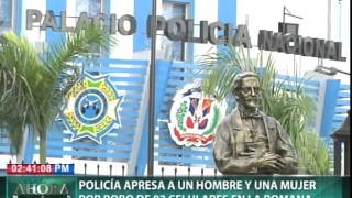 Policía apresa a un hombre y una mujer por robo de 82 celulares en La Romana