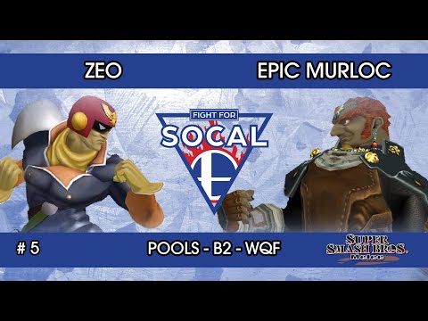 Fight For SoCal 5 - Zeo (Captain Falcon) VS Epic Murloc (Ganondorf) - SSBM - Pools B2 (WQF)
