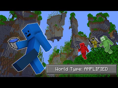 Minecraft Speedrunner Vs 3 Hunters But Its AMPLIFIED Rematch!