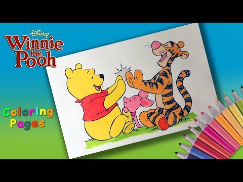 Winnie The Pooh Coloring Pages - Coloring Pages For Kids. Winnie, Tigger and Piglet.