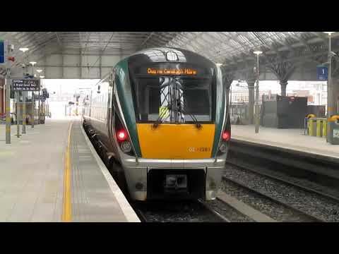 IE 22000 Class DMU/ICR 22363 Arriving And Departing Dublin Pearse With A Really Unique Broken Horn !