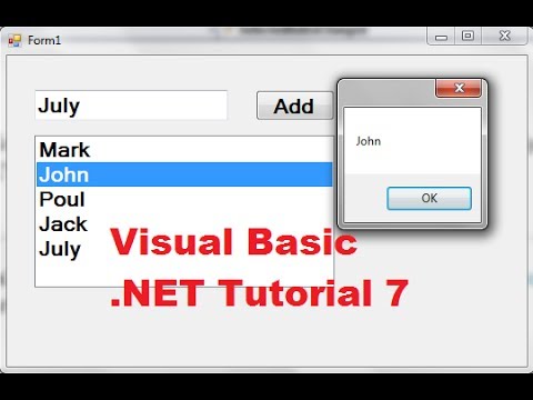 Visual Basic .NET Tutorial 7 - How to use a Listbox in VB.NET