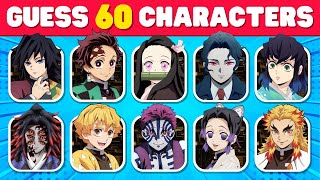 GUESS 60 DEMON SLAYER CHARACTERS 👺⚔️ (Super Easy - Impossible)🔥Kimetsu no Yaiba Season 4 Quiz 🤍