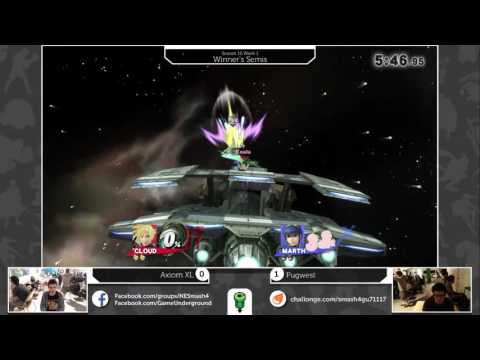 S4@GU 7-11 (Winner's Semis): Pugwest (Marth) vs Axiom XL (Cloud)