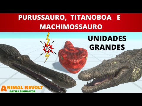 Purussauro, Machimossauro e Titanoboa vs Todas as Unidades Grandes  - Animal Revolt Battle Simulator