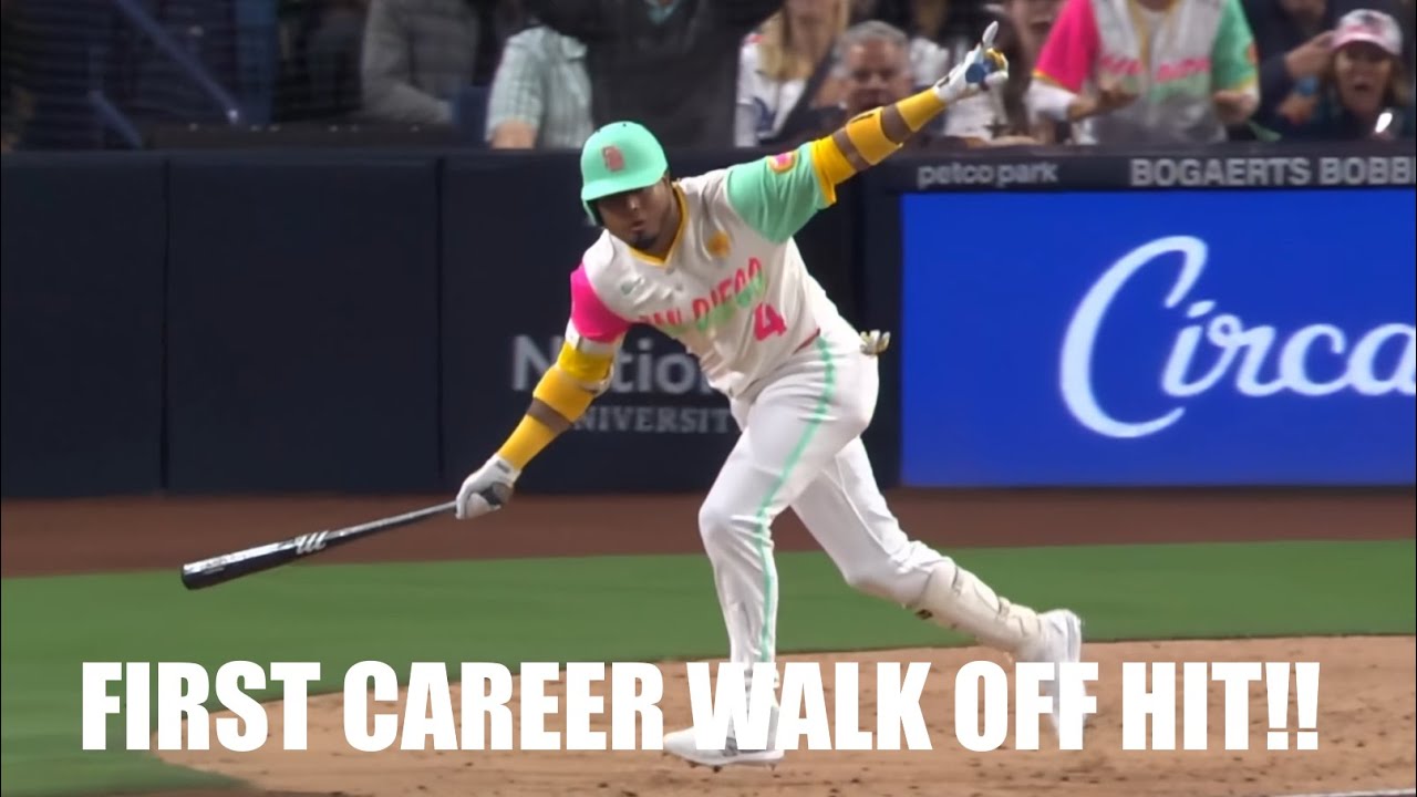 Luis Arraez Hits His First Career Walk Off Hit in His Padres Home Debut vs Dodgers!!