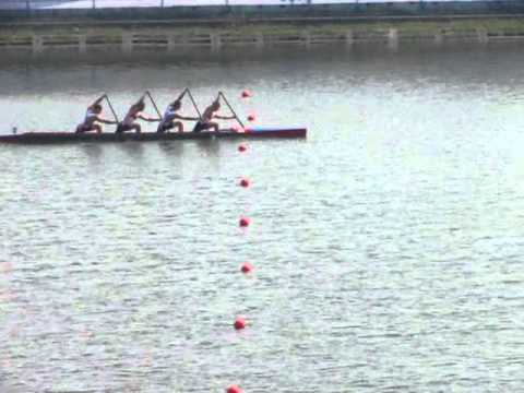 Junior men C4 1heat - 1000m - European Canoe Sprint Championships in Moscow 2010.mp4