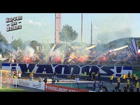 FC Carl Zeiss Jena 2:4 1. FC Union Berlin 19.08.2018 | Choreo, Pyroshows & Support