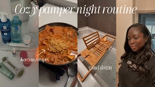 My Cozy Pamper Night Routine ✨ Self-Care, Cooking, Skincare & Relaxing Vibes
