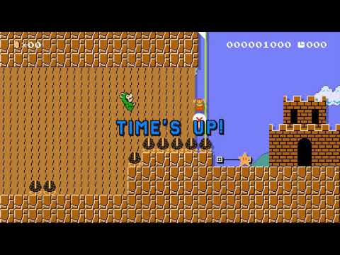 A Very Tight Super Mario Maker 10 Second Speedrun Level. First Clear In 9.998 Seconds!