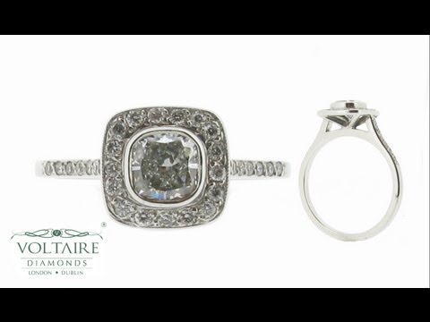 Square Cushion in Bezel Setting Engagement Ring - ER 1196