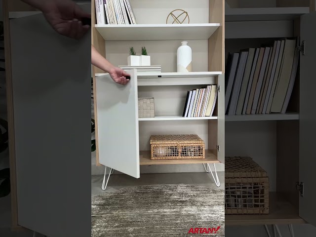 Estante para Livros Hit 2 Portas Carvalho/Branco - Artany Móveis