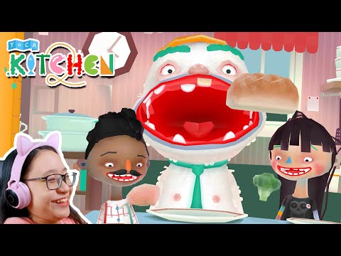 Toca Kitchen 2 - I force them to eat MY FOOD - Let's Play Toca Kitchen 2!!!