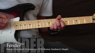 Video thumbnail for Fender Standard Stratocaster HSS Brown Sunburst Maple & Blackstar ID Core Stereo 10 V2 by MyDukkan