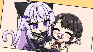 【手描き】これはスバルちゃんがストレスマッハになると赤ちゃんプレイしないと気が済まなくなるやつだー！！【猫又おかゆ/大空スバル/角巻わため/ホロライブ/切り抜き漫画】