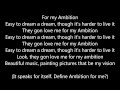 Wale ambition lyrics ft Meek Mill and Rick Ross ( Lyrics Video)