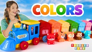 Learn Colors & Animals with Silly Miss Lily & a Toy Train for Kids 🚂 | Learn to Talk for Toddlers