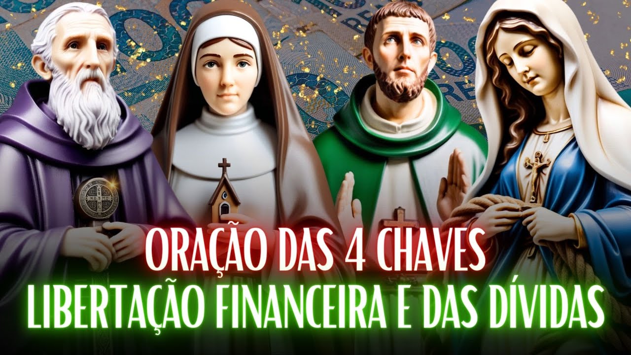🍀SÃO BENTO, SANTA EDWIGES, SÃO CONO E N S DESATADORA DOS NÓS - AS 4 CHAVES DA RIQUEZA.