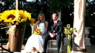 Damaris singing at George and Caitlin's wedding