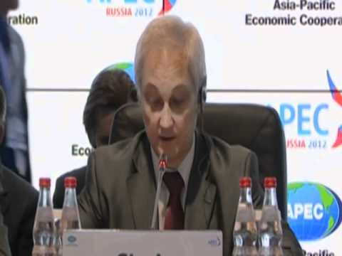 Minister Economic Development of Russia, Andrey Belousov, delivers remarks at MRT