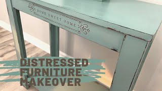 Distressed Furniture Makeover | Tips on wet distressing chalk painted furniture